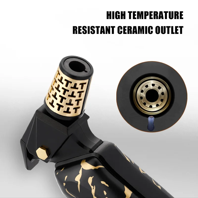 Jobon Strong Blue Flame Cigar Lighter Security Locking Design Alloy Body Multi-Functional Use Recycled Gas Lighter Smoking view 4