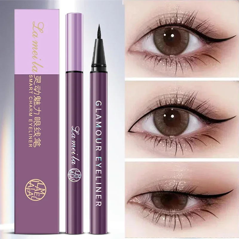 Matowy Eyeliner Pen Makeup wodoodporny, długi trwały szybko schnący gładki ultra-cienki czarny Eyeliner w płynie ołówek kosmetyki damskie