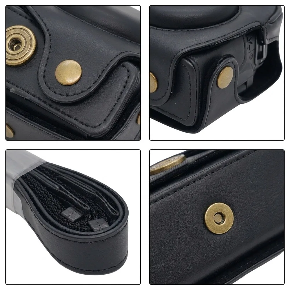 Stylish PU Shoulder Camera Bag for Canon For G10 Retro Design Compact Protective Case for Travel and Daily Use