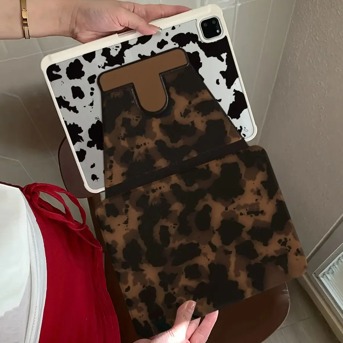 

Чехол Amber Leopard Print Y2K в корейском стиле для iPad Pro 13 (11-го поколения, M5, M4), 12.9 (A16, 10-го, 8-го, 7-го, 9-го, 10-го поколений), для iPad Air 11 (M2, M3), Mini, чехол для планшета
