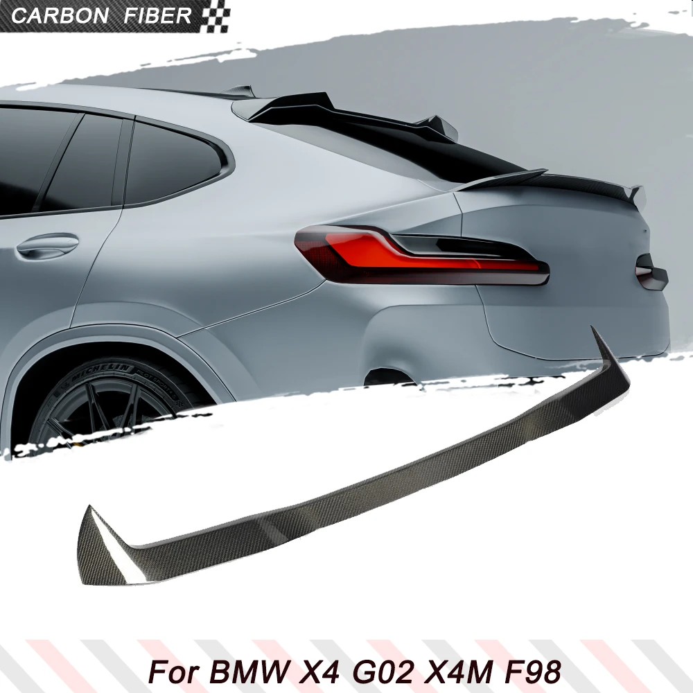 

Carbon Fiber Car Rear Roof Racing Spoiler Wing For BMW X4 G02 X4M F98 2023 2024 Car Rear Body Kits Window Boot Lip Wing Lip