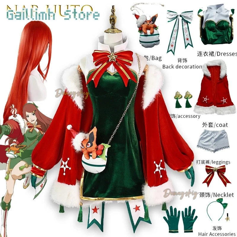 Nar Cosplayuto Cosplay invierno Kushina Uzumaki Cosplay traje Navidad Anime mujer Cosplay disfraces fiesta de Halloween juego de rol ‌