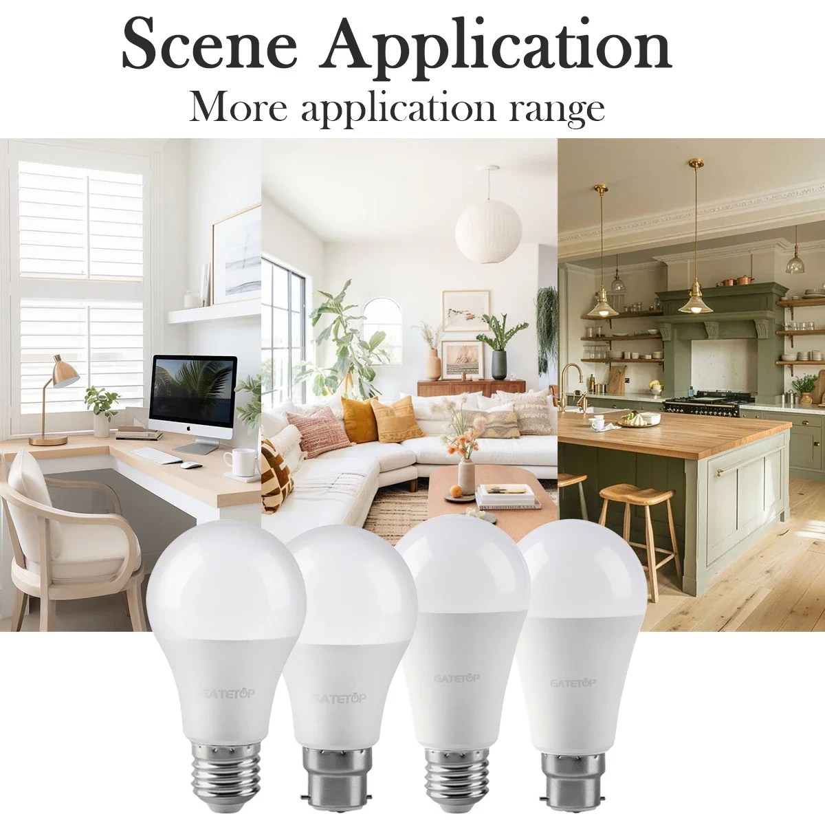 4PCS LED bulb E27 large screw base energy-saving lamp, ultra-bright, flicker-free, eye-protecting, household lighting bulb