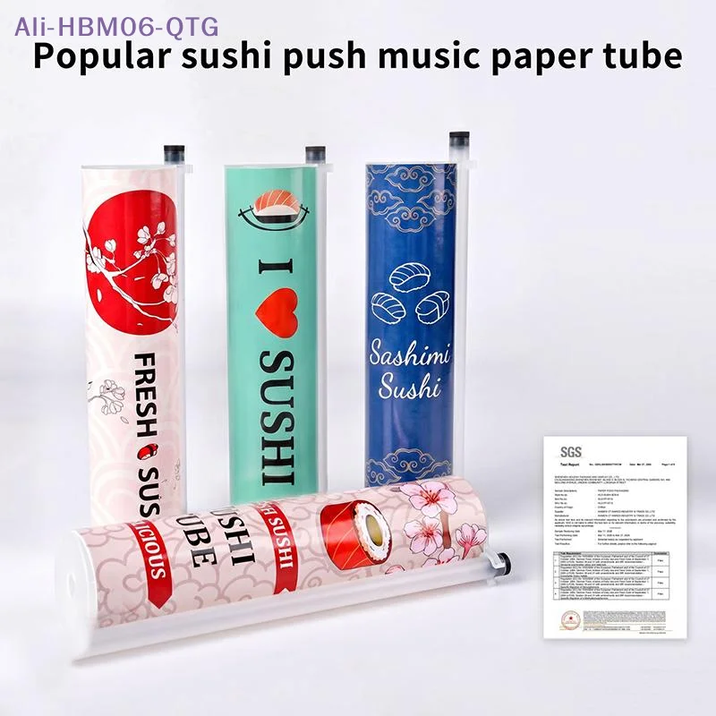1/2pcs Food Safe Sushi Push Paper Tube With Adorable Japanese Prints And Easy Operation Perfect For Home Kitchen Sushi Making