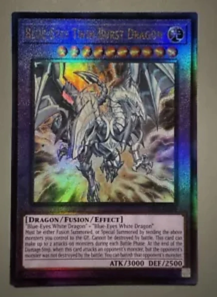 

Yugioh KONAMI Duel Monsters ES01-AE020 Blue-Eyes Twin Burst Dragon Ultimate Rare Asian English Collection Mint Card