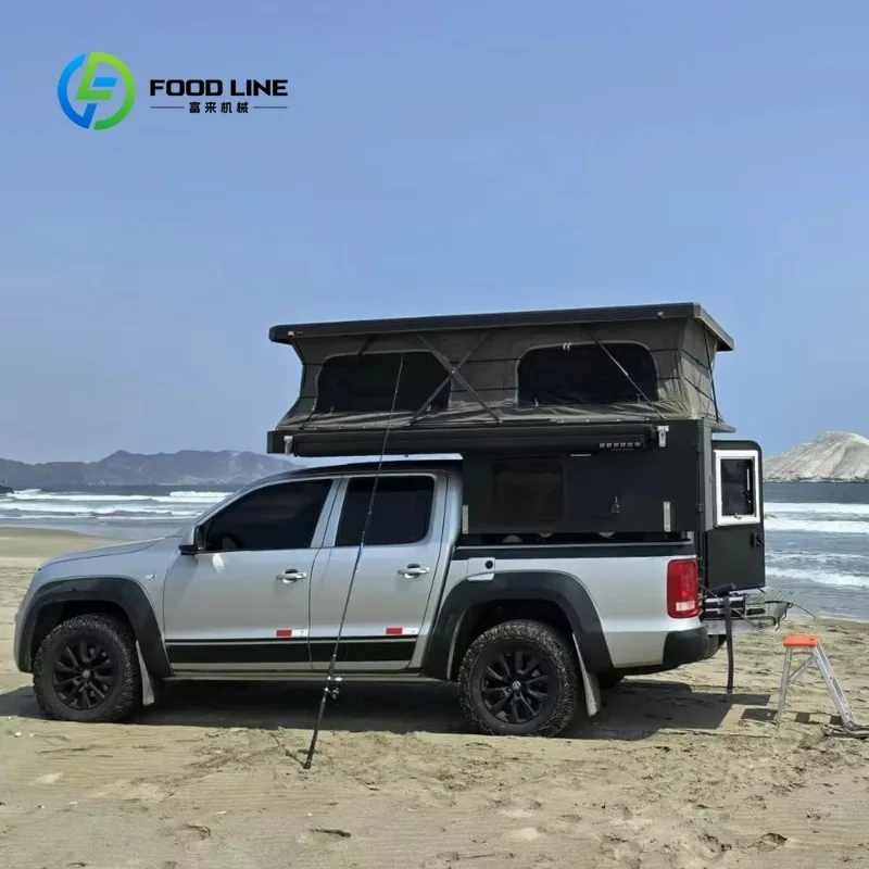 4x4 Truck Camper Shell Pop Up Roof Aluminum Body Side Boxes for Overland Camping Travel Customized Bulk Order Deal Off Road