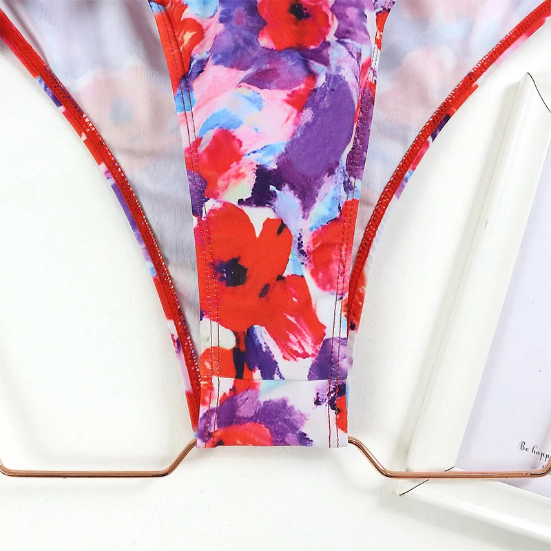 ملابس السباحة 2025 العميق الخامس الرقبة رفع مثير مجموعة البكيني النساء خمر قطعة واحدة ملابس السباحة الرياضة Monokini قطع ثوب السباحة بحر