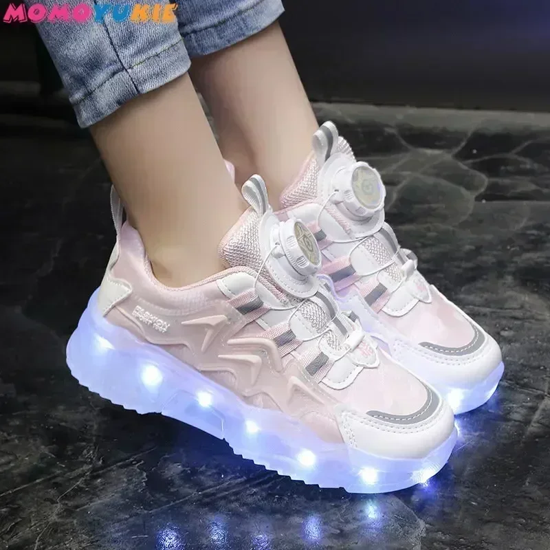 Children Fashion Kids Led Shoes for Girls Usb Charging Sneakers Outdoor Sport Footwear Boys Luminous Shoes 2023 Glowing Sneakers