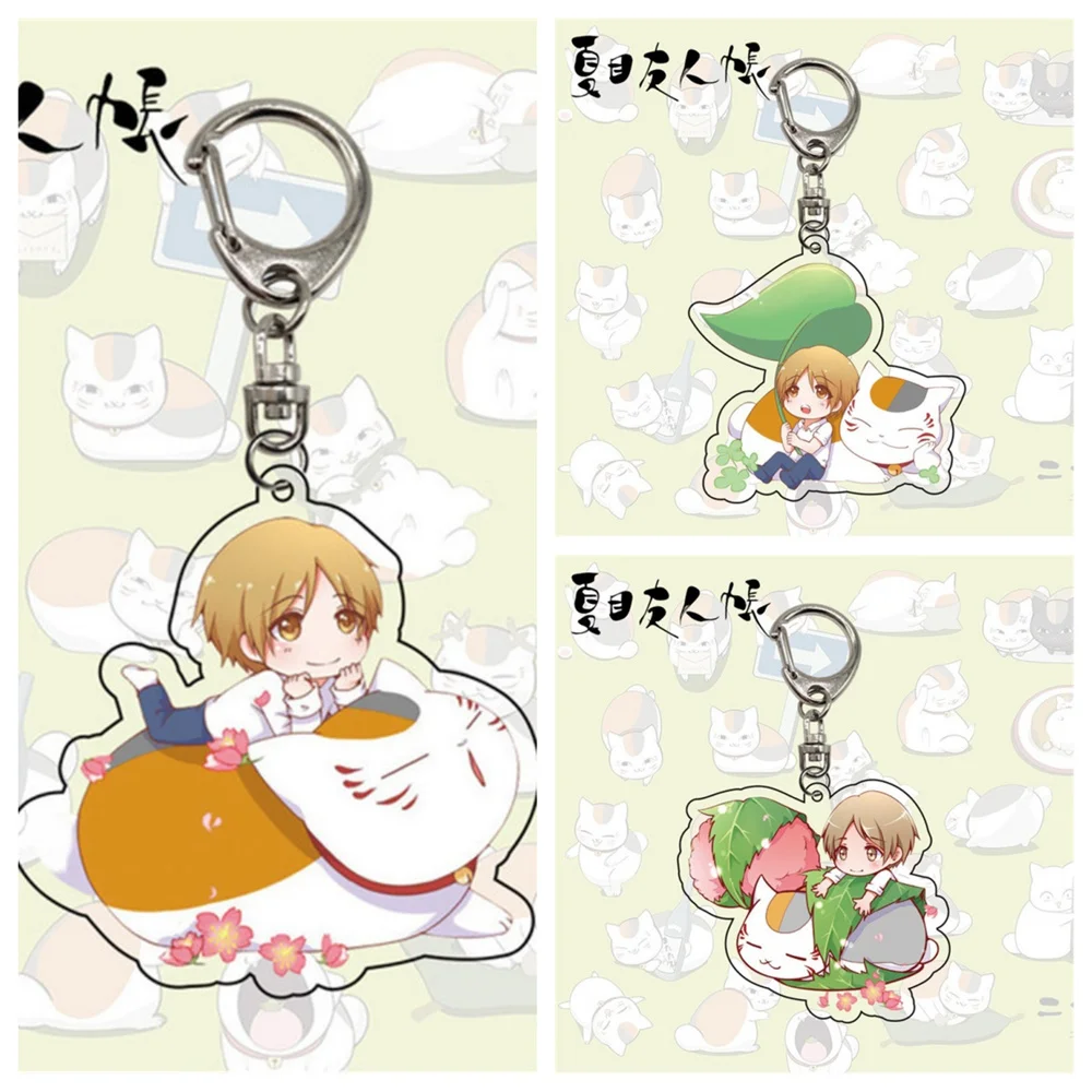 

6CM Anime Natsume Vrienden Cat Master Acrylic Keychain Model Cosplay Charm Characters Ornament Accessories Goods Collection Gift