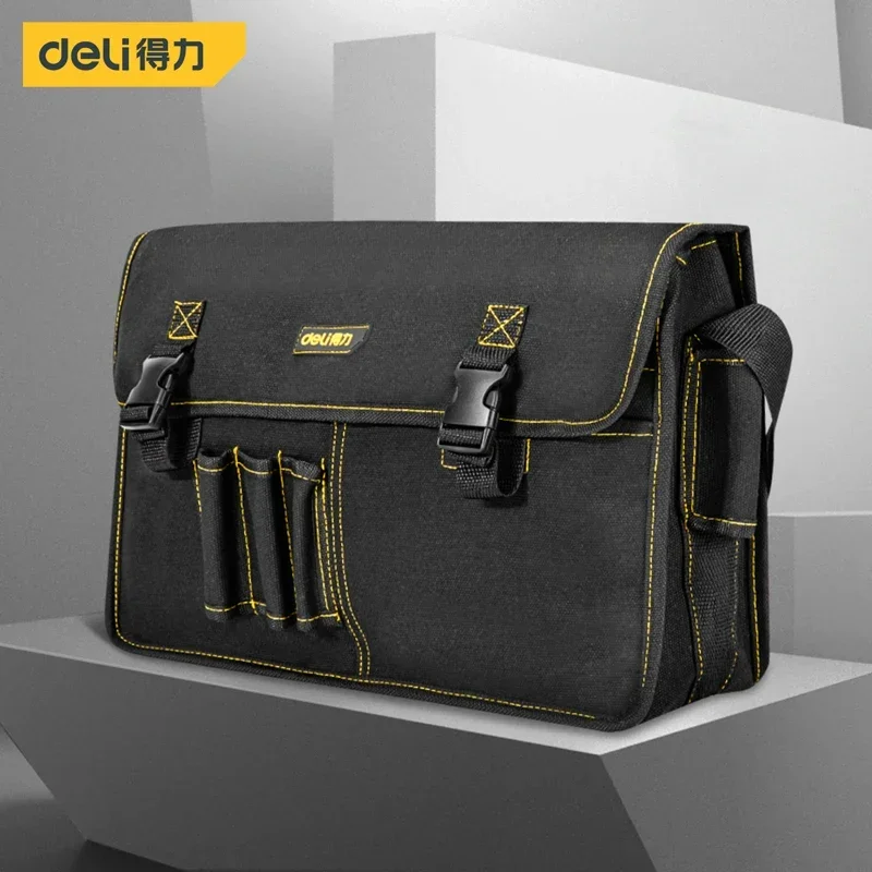 Deli 1Pcs Adjustable Strap Tool Bag Multifunction Equipment Repair Interior Renovation Electrician Portable Oxford Cloth Toolbag