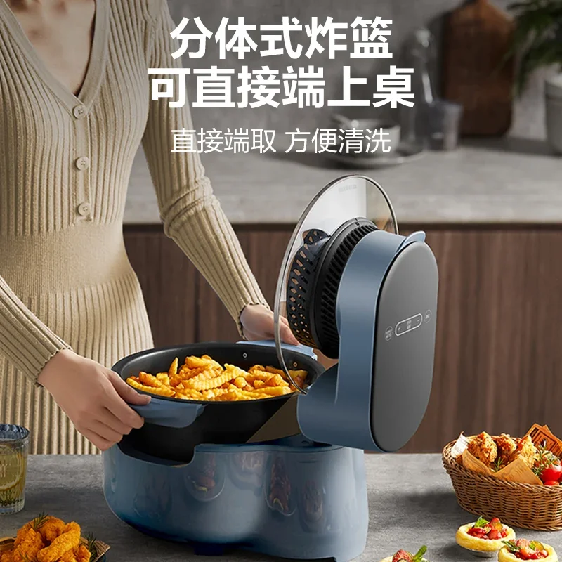 Supor Visual Air Fryer 5L Large Capacity Oil-free Steam Fryer Electric Fryer Smart Household No Need to Turn Over