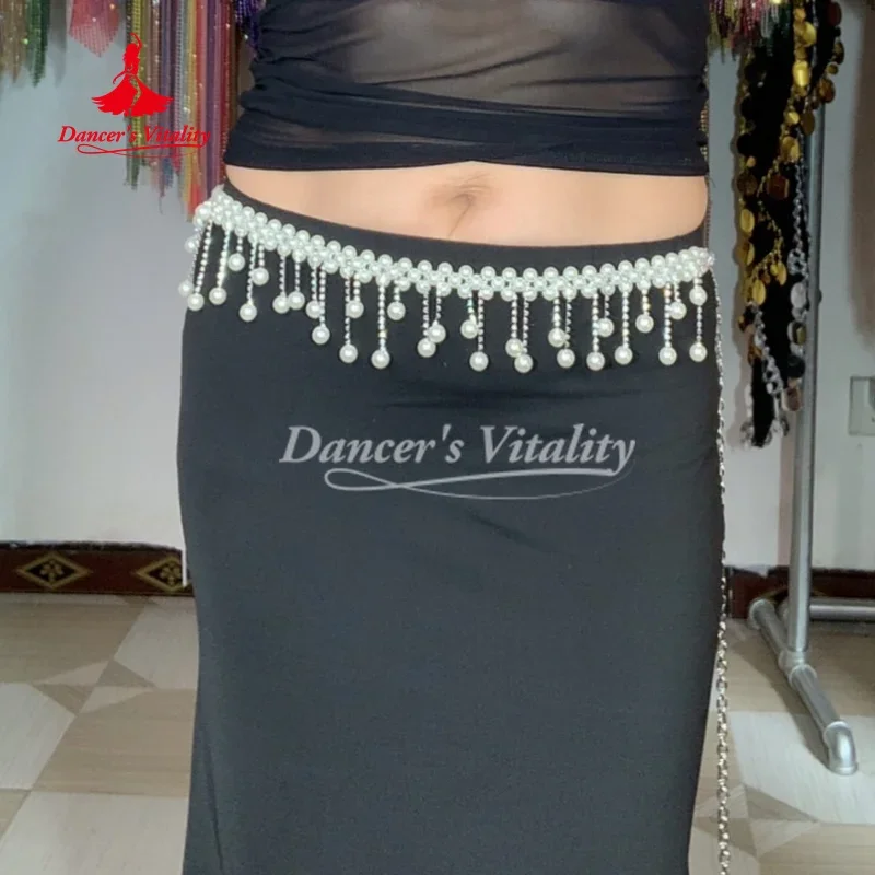 Accessoires de spectacle de danse du ventre, chaîne de taille à pampilles en perles à la mode et exquise pour ceinture de compétition pour adultes et enfants