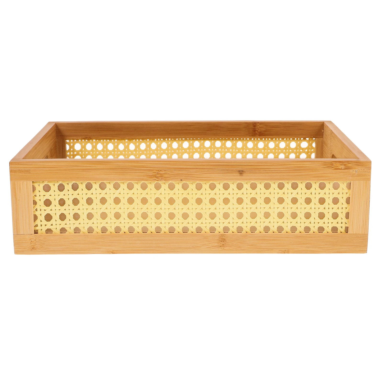 

Bamboo Storage Basket Desktop Organizer Bedroom Bathroom Book Organizing Basket Small Woven Storage Holder Decorative Container