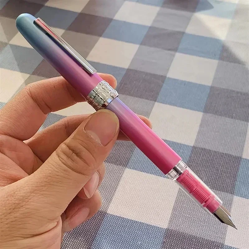 

New Limited Edition Japanese Stationery Platinum Aluminum Metal Barrel Fountain Pen F 0.5MM Nib Practice Students Office Ink Pen