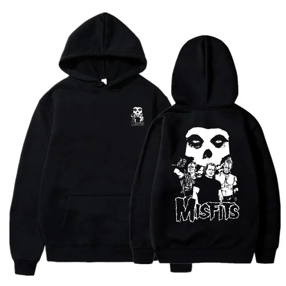 2024 Unisex Thin Cotton Pullover Hoodies Simple Casual Tops New Spring Autumn Clothes The Misfits Print Long Sleeve Hoodies