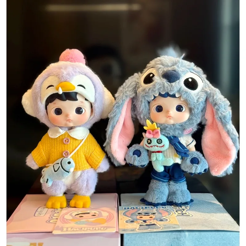 POPMART HACIPUPU Series Stitch 1/8 Joint Movable Action Figure Penguin Anime Doll Captain Bear Model Birthday Toy Gift