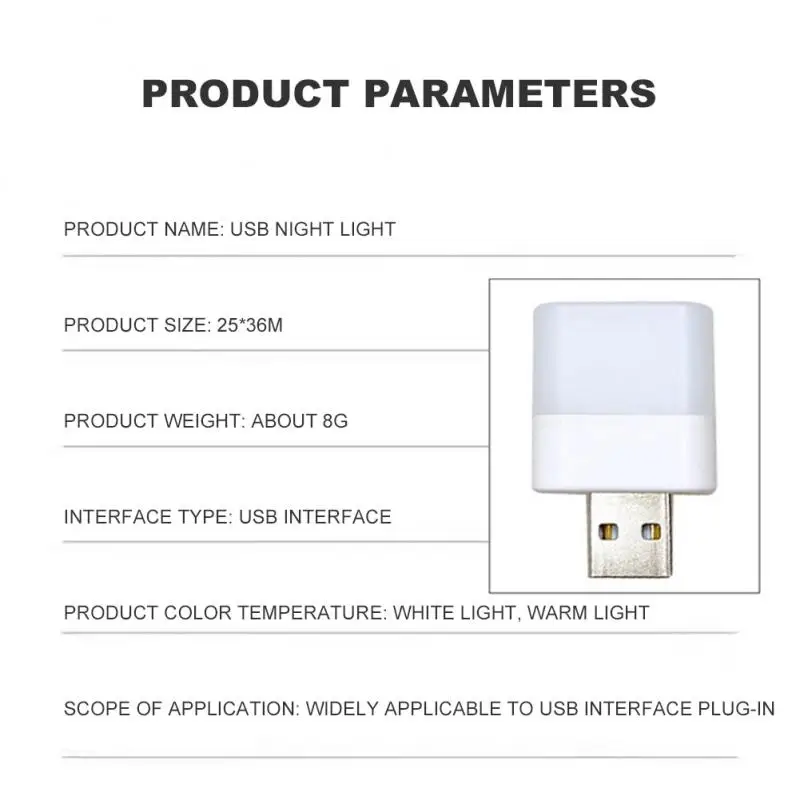 XIAOMI USB Plug Night Light Mini Book Reading Lamp Computer Mobile Power Bank Rechargeable Light Eye Protection Bedside Lamp