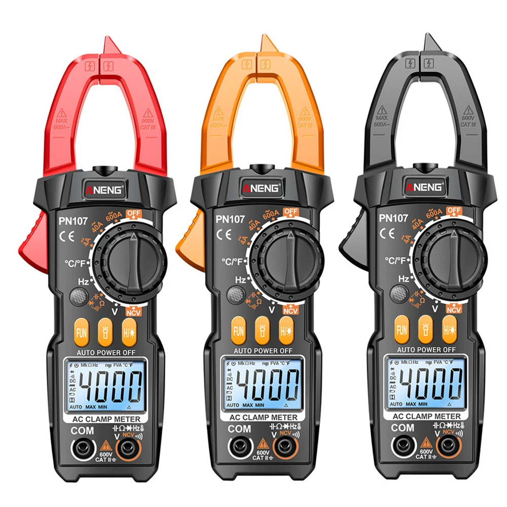 Digital Clamp Meter 600A AC Current Tester 4000 Counts Multimeter Electrical Tester LCD Display Professional Electrician Tools