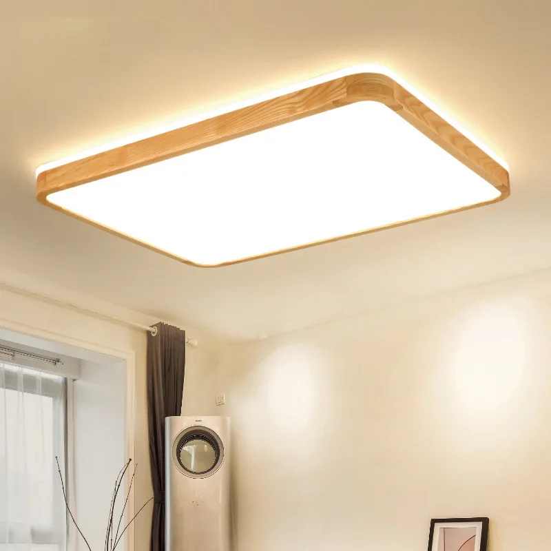 

Ultra-thin modern wood ceiling lamp Solid acrylic LED Living room bedroom aisle light + Remote contro