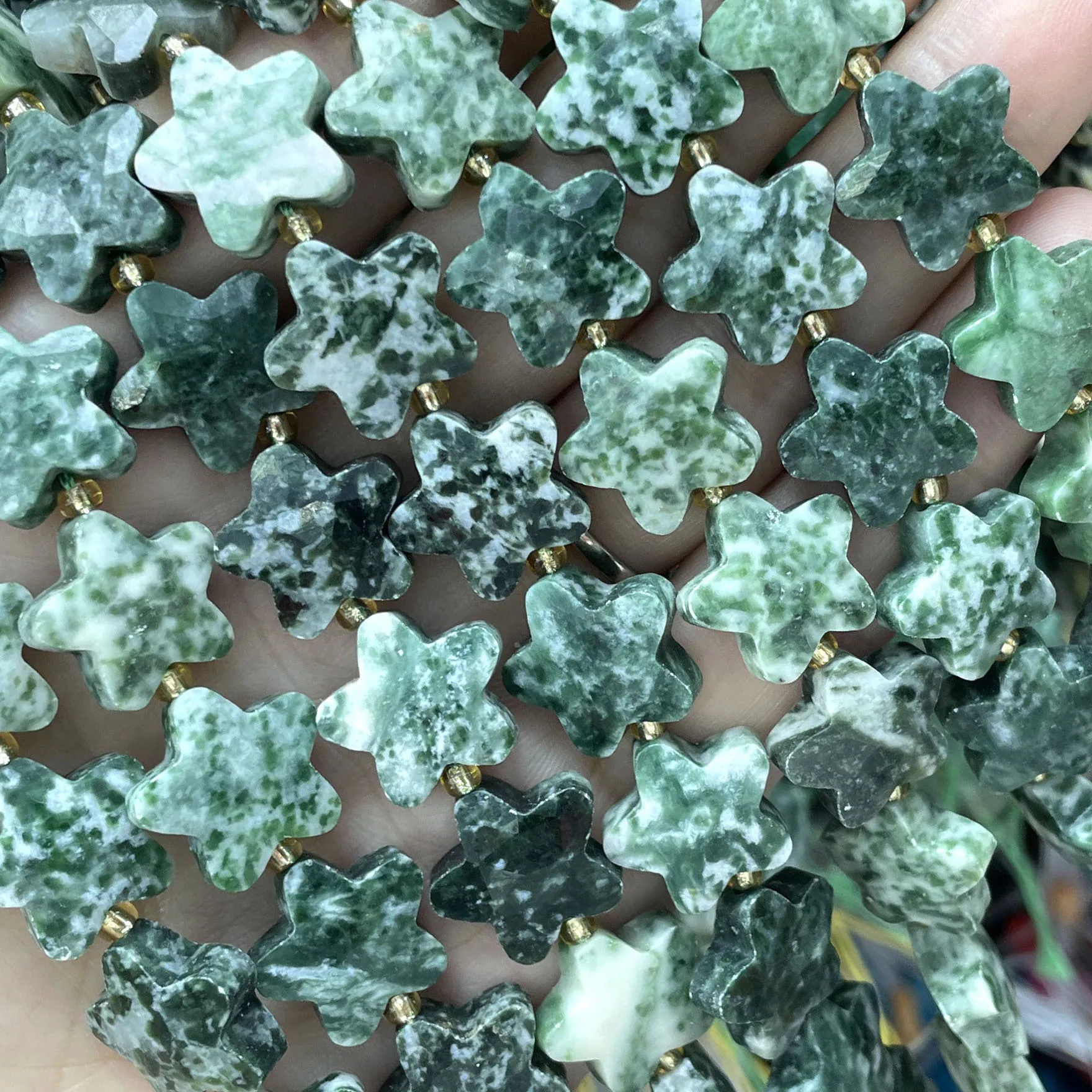 Natürliche Steinperlen in Sternform, facettiert, gelbe Jade, lose Perlen für Schmuckherstellung, DIY-Armband, Halskette, Ohrringe, Accessoires – Detail 17
