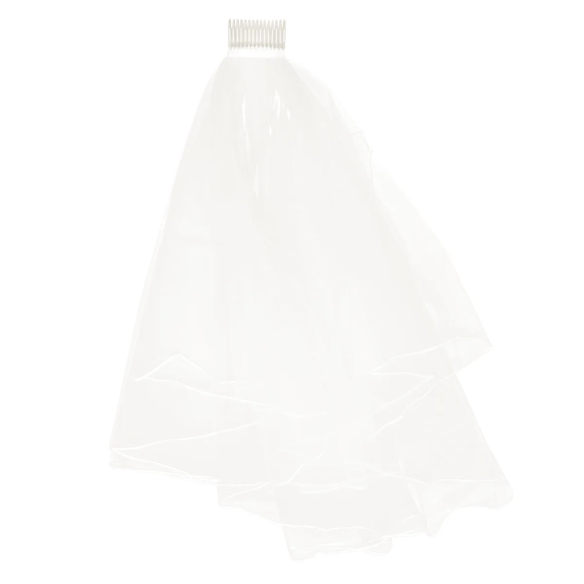 حجاب الزفاف مع مشط بيج طبقة مزدوجة شبكة مانتيلا حجاب غزل خفيف الوزن لحفلات الزفاف التنكرية للشعر #2