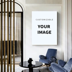 Individualization Figure Photo Customized Printing Canvas Poster Portrait Family Children Pets Wedding Dress Photo 50X70  60X90