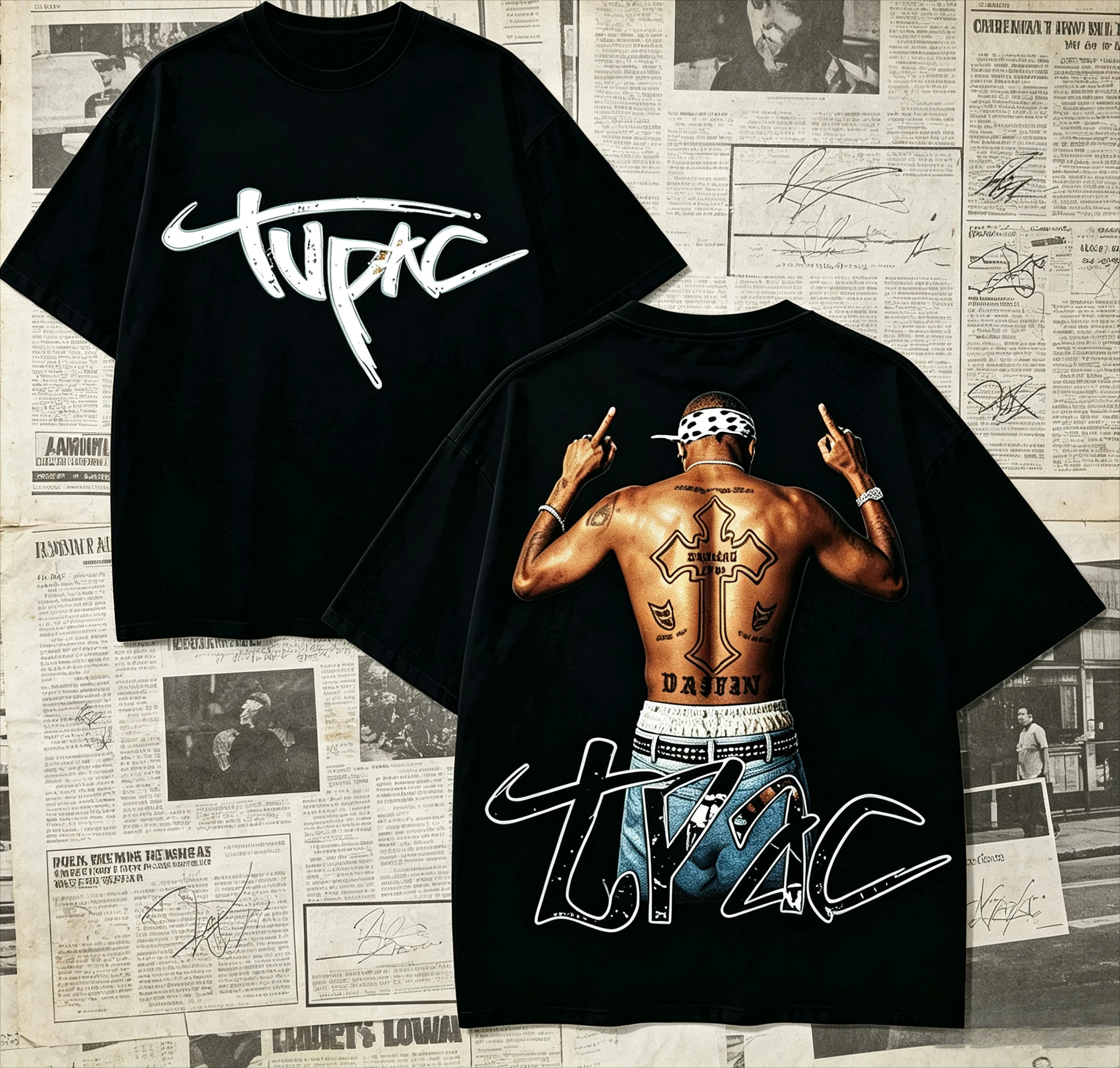 Tupac Shakur for Fan Gift T-shirt Men Women Harajuku OversizedUnisex Short Sleeve Streetwear high quality Couples Classic soft
