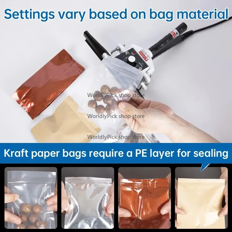 8 Inch Portable Handheld Heat Sealer Machine for Foil Kraft Mylar Bags - Compact Packaging Heat Sealer for Home Use