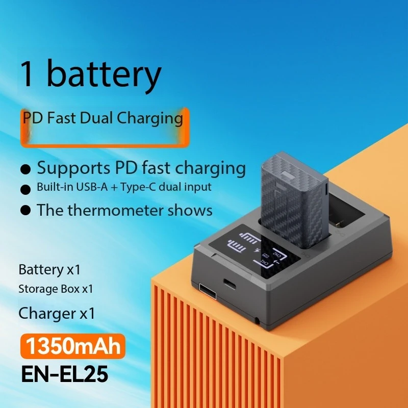 EN‑EL25 1350mAh Rechargeable Li‑ion Battery Charger Kit For Nikon Z30 Zfc Z50 Z50II Z Series Micro Single Camera Accessories