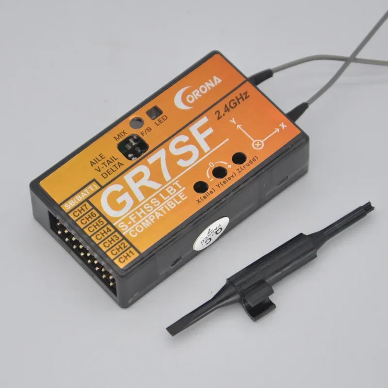 Corona GR7SF S-FHSS / GR7FA FASST 7CH S.BUS Receiver With 3 Gyro Compatible Futaba Transmitter For RC Airplane Drones