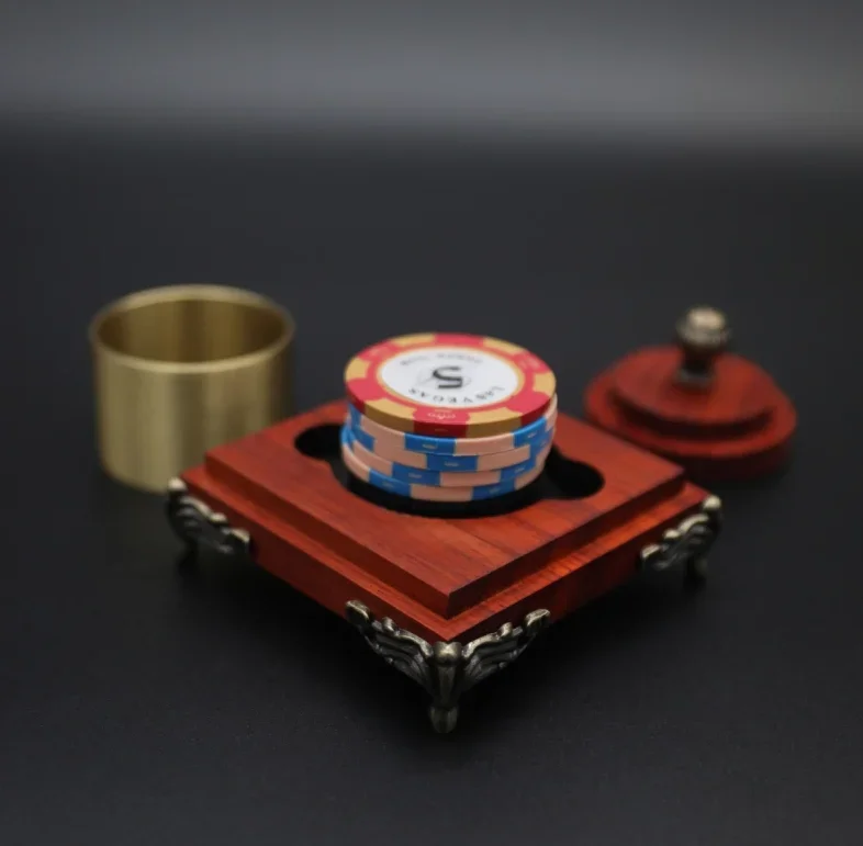Luxury Phantom Chip (Rosewood Edition) - Elegant Close-Up Magic Prop for Professional Cardistry and Stage Performance