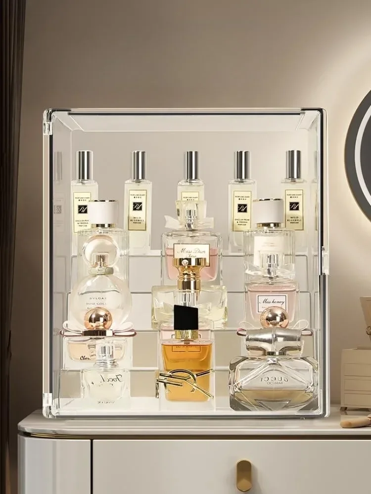 Boîte de rangement pour parfum et produits cosmétiques,, grande capacité, en acrylique transparent, armoire de toilette