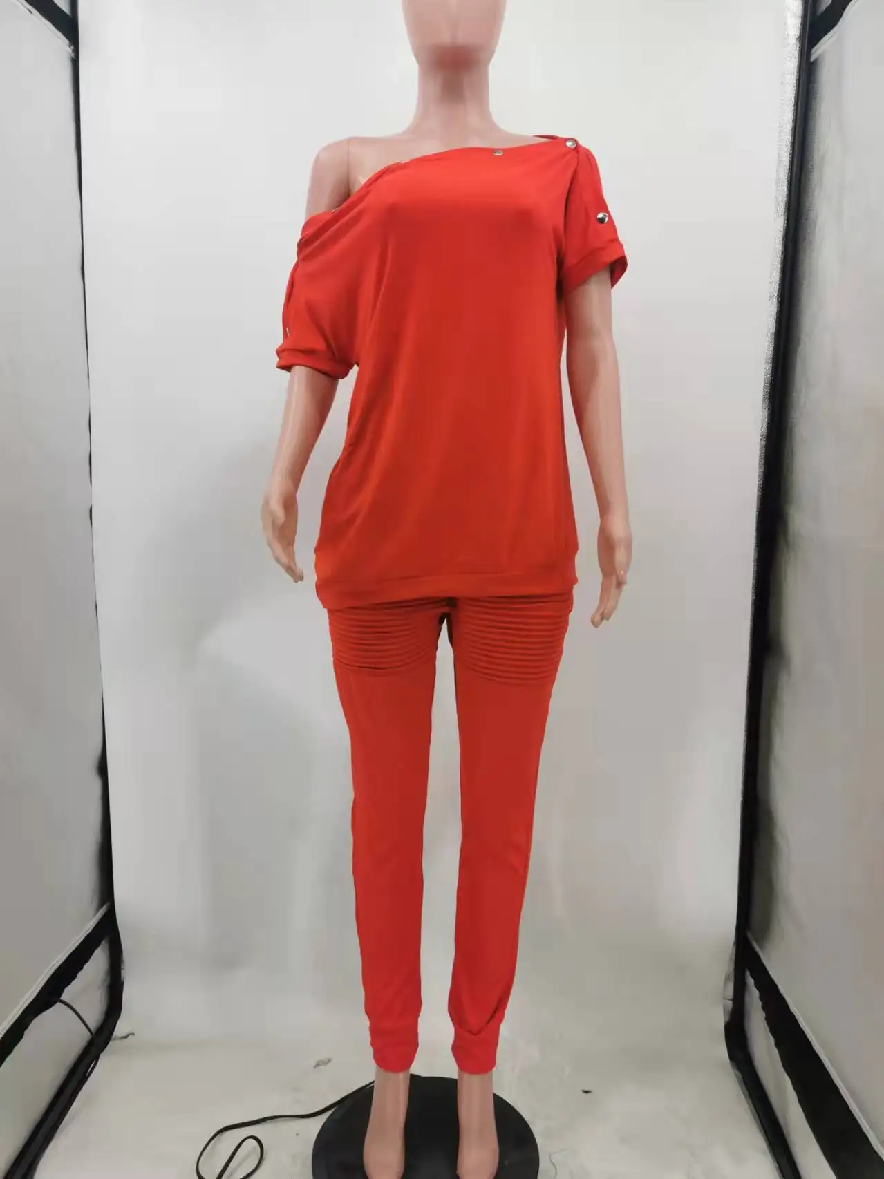 Mulheres Loose Casual Joggers Outfits, conjuntos de agasalho plissado, maiô plus size, moda primavera e outono, S-4XL, 2 pcs