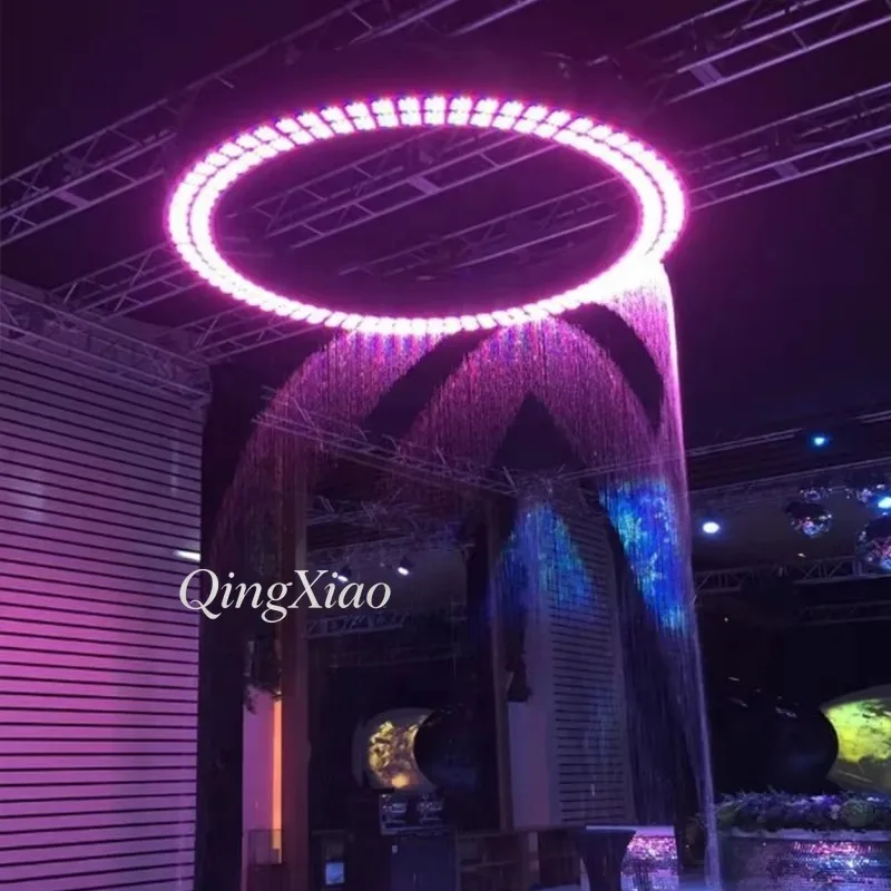 Circular Hanging Digital Water Curtain Commercial Event Exhibition Display Landscape Feature Custom Size Indoor Outdoor Venue