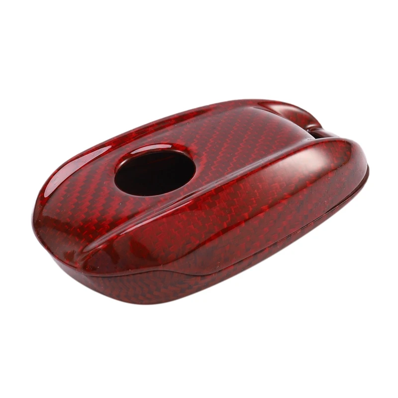 Red Real Carbon Fiber Case Remote Fob Key Cover Fit For Alfa Romeo Giulia Stelvio