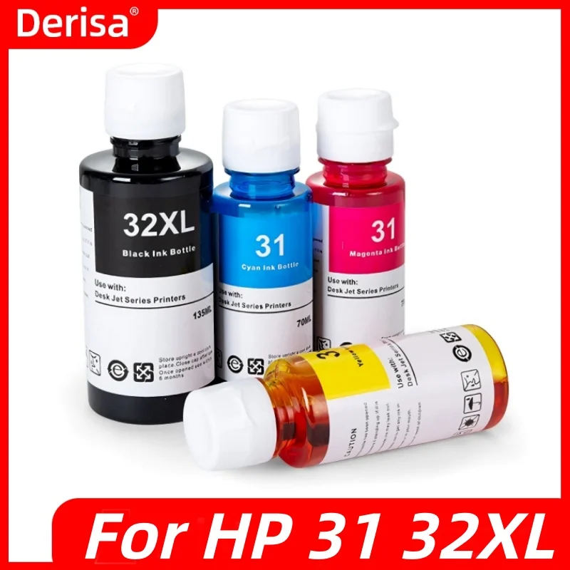 

31 32XL Refill Dye Ink Compatible For HP 7301 6001 7602 5101 7001 551 651 455 457 450 Printer 4 Color Refill Water bottle Ink