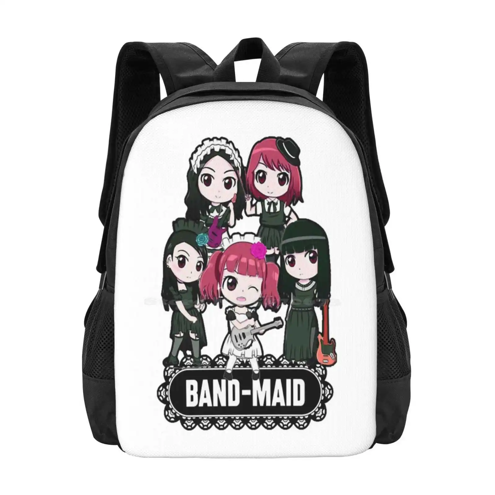 

Music Vintage New Artwork Japan Band Bandmaid Pop Vintage Photograp Hot Sale Schoolbag Backpack Fashion Bags Music Vintage New