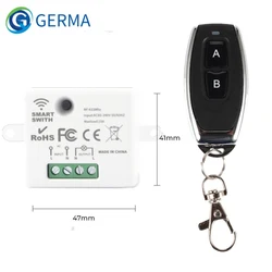 GERMA 433 MHz Learning Code EV1527 RF Remote Control Included Battery Wireless Remote Switch AC 220V 1CH relay Receiver Module