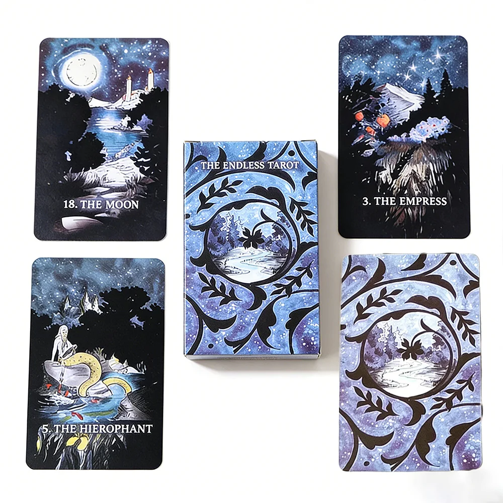 

The Endless Tarot Deck Includes tablecloth 80 Cards Mystical Starry Sky Art Style Divination Oracle Cards for Beginners