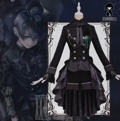 Anime Black Butler Ciel Phantomhive Cosplay Costume Outfits Black Men's Daily Suits Clothings for Halloween Christmas Party