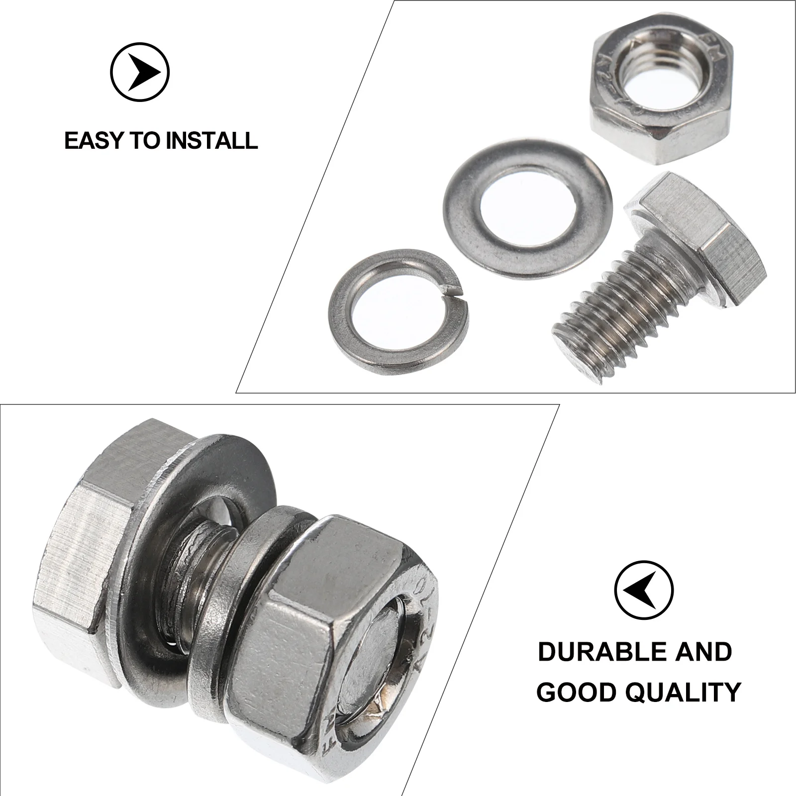 

40 set Bolt Nut Set Stainless Steel M6 Hexagon Machine Screw Flat Head Fastener For Woodworking Electronics Hardware