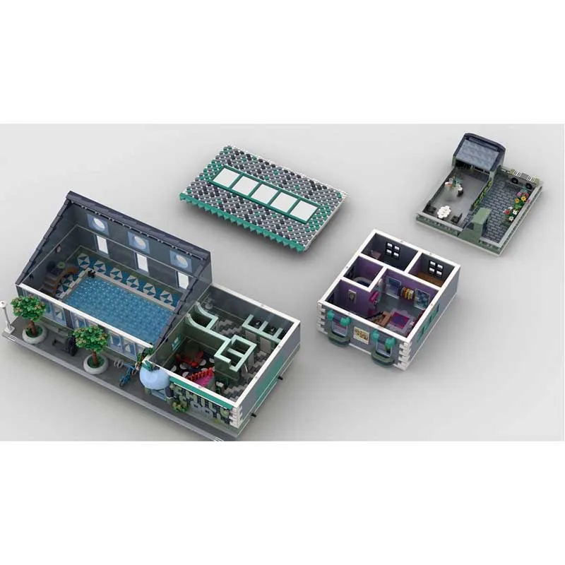 Model Ulicy Miejskiej Moc Klocki Konstrukcyjne Miejski Basen Model Technologiczny Klocki Prezenty Zabawki Świąteczne Zestaw do Samodzielnego Montażu