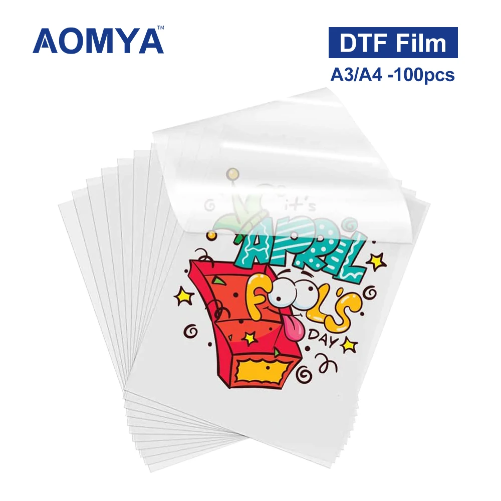 double sided adhesive transfer film paper 75u espessura pet dtf impressao a3 a4 50100 pcs 01