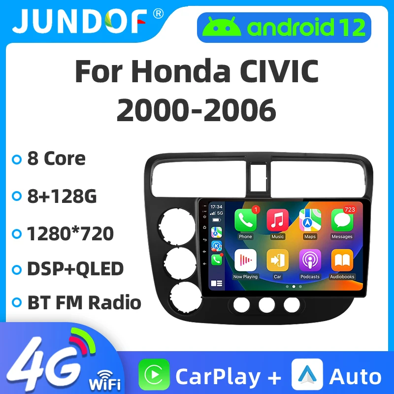 

2 din Android 12 Auto Carplay Car Radio Multimedia For Honda Civic 7 2000-2006 Car Android Car play Video Stereo GPS 2din No DVD