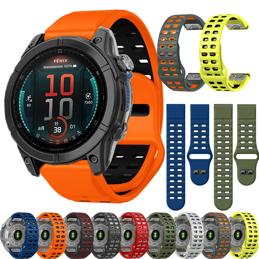 สายสายนาฬิกาข้อมือซิลิโคนสำหรับ Garmin Fenix E 8 7X 7 6X 6 Pro 5 5X บวก945 epix Gen 2 Mk2i สายรัดข้อมือ22มม. 26มม.