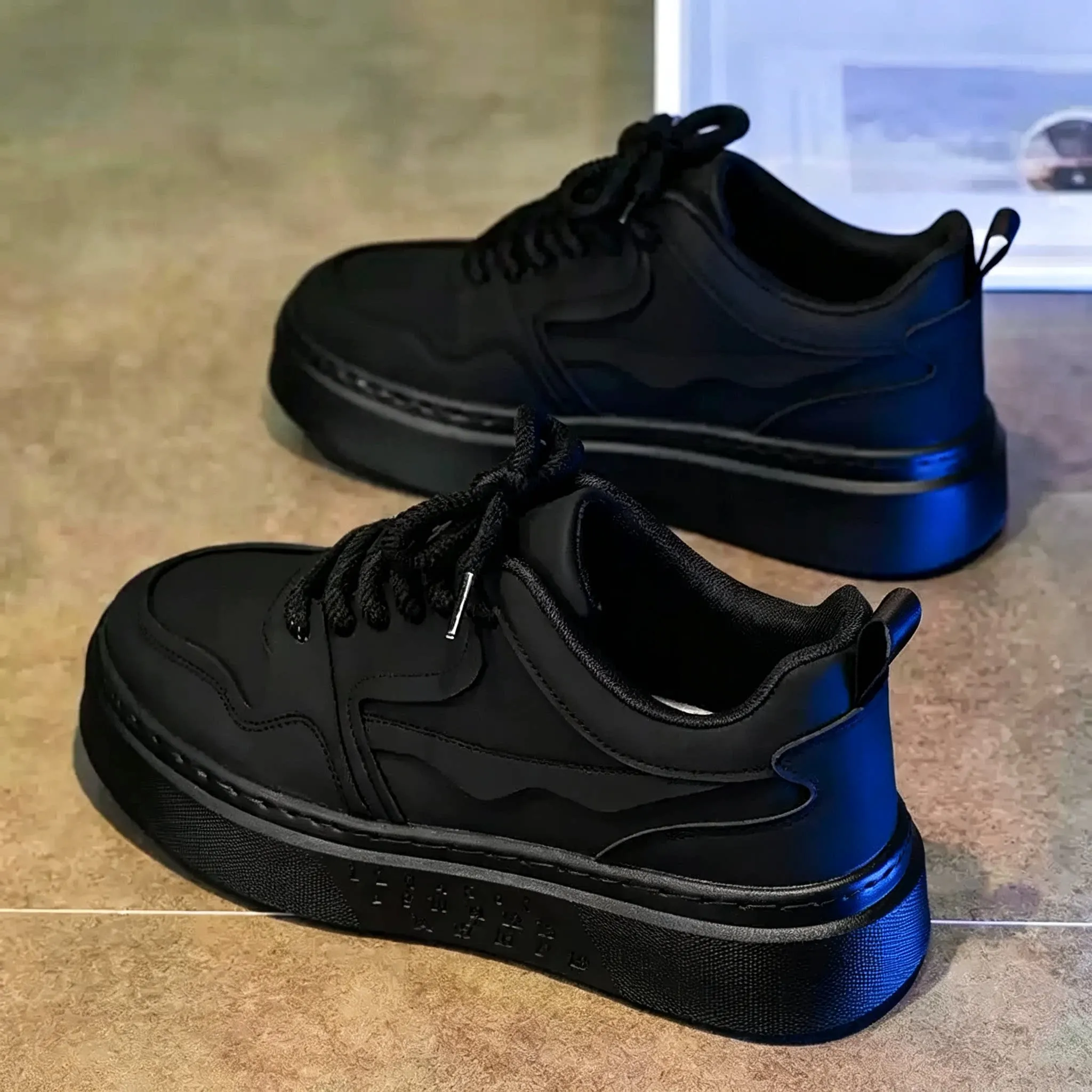 Black Chef Men's Shoes Thick Bottom Waterproof Non-Slip Kitchen Work Comfortable Soft Wearable Sweat Absorbent Casual Shoes