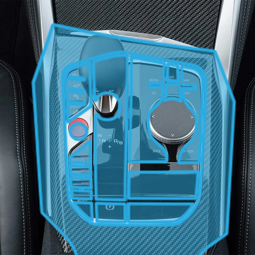 Transparente TPU-Schutzfolie für die Mittelkonsole des Getriebes im Autoinnenraum für BMW M2/M3 G87 G80 2023 Kratzfester PPF-Aufkleber – Detail 2