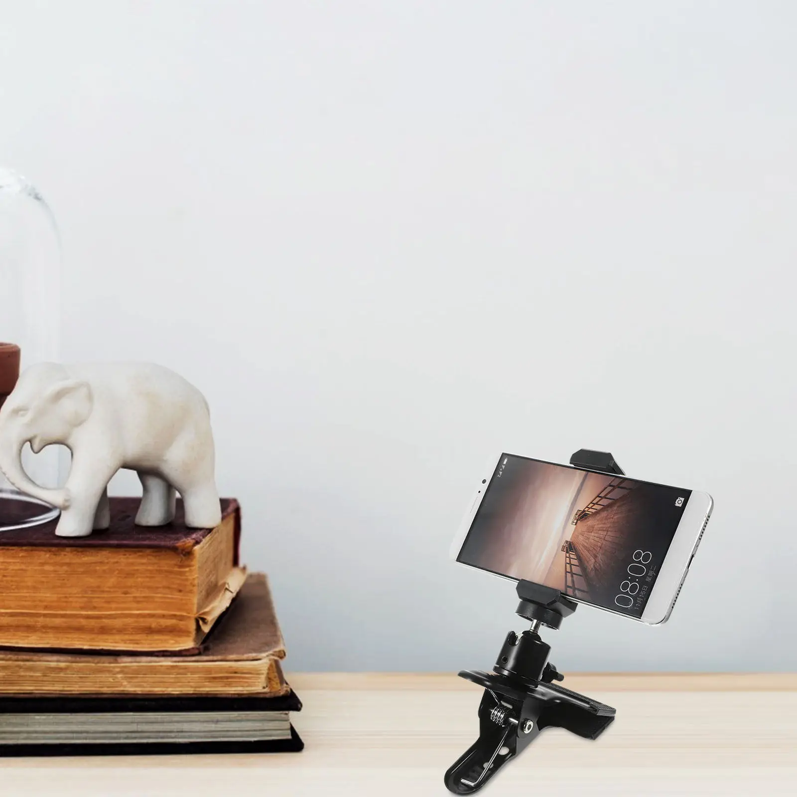 

1Set Clip on Mobile Phone Holder Desktop Stand Portable Adjustable 360 Rotation Cellphone Bracket for Office Home Travel Use