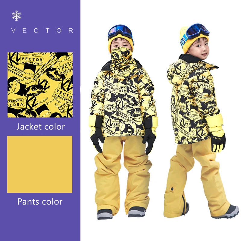 Chaquetas de esquí impermeables para niños, traje de nieve, abrigos para exteriores, invierno, chaquetas de esquí gruesas y cálidas para niños,