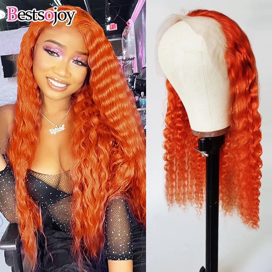 Orange Ginger HD Lace Frontal Wig Human Hair Deep Wave Lace Front Wigs For Women Brazilian Natural Hair Pre Plucked Lace Wig